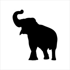 Elephant animal silhouette icon isolated on white background you can use in logos or billboard signs . illustrations  