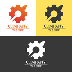 Gear Logo Design With Up Arrow Vector