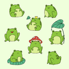 Cute Doodle Frogs