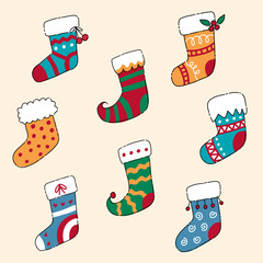 Cute Doodle Christmas socks
