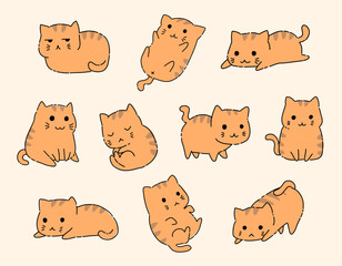 Cute doodle kittens