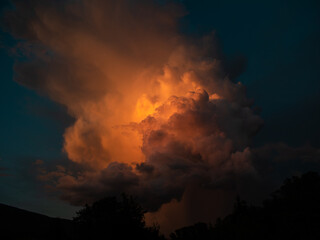 Fototapeta na wymiar Clouds on fire