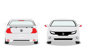 Car vector illustration with front, back view. all layers and groups well organized for easy editing and recoloring.