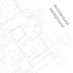 Architectural background. Vector blueprint. Detailed floor plans suburban house.