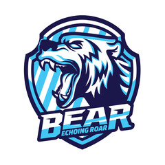 Bear Roar Logo Mascot Vector Design. Angry Bear Logo