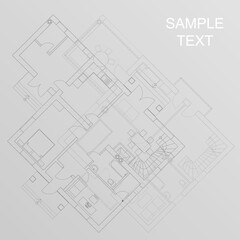 Architectural background. Detailed architectural plan. Vector Illustration.