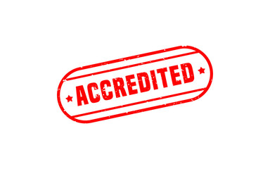 ACCREDITED rubber stamp with grunge style on white background