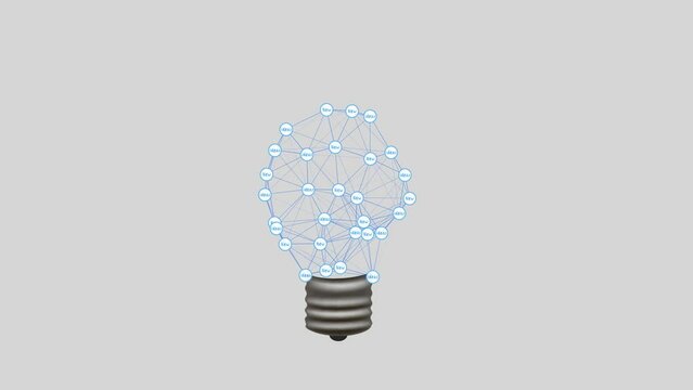 Light bulb with network of points. New idea in a light bulb