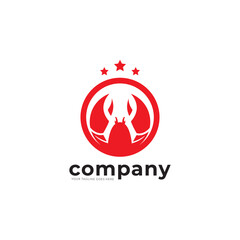 Seafood restaurant, Stylized image of shrimp logo template, prawn logo design on white background Vector illustration