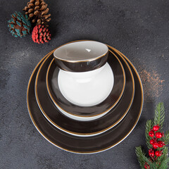 oriental designed luxury dinner plates with gold detailed
