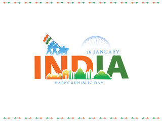 
vector illustration of  Republic Day India (26 January).