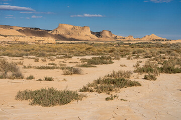 Desert area of Las Bardenas Reales in Navarra, Spain