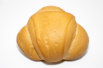 Bread with rounded shapes isolated on a white background