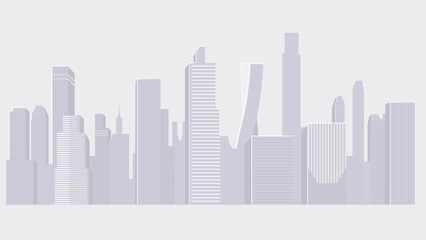 City Skyline with Skyscrapers and modern Buildings Vector Illustration