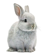 cute adorable fluffy rabbit isolated on transparant background