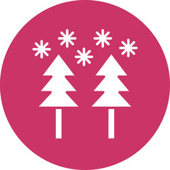 Fototapeta premium Snow Forest Icon Style