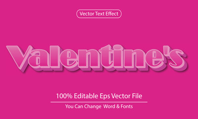 valentine's day editable 3d text effect vector design