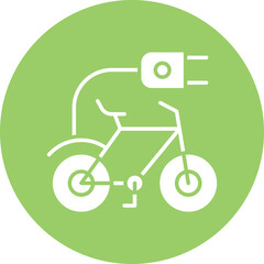 Electric Bicycle Icon Style