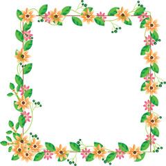 frame with flowers, wedding card design
