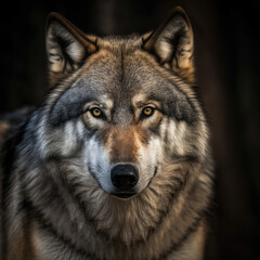 Naklejka na ściany i meble portrait of a beautiful grey wolf