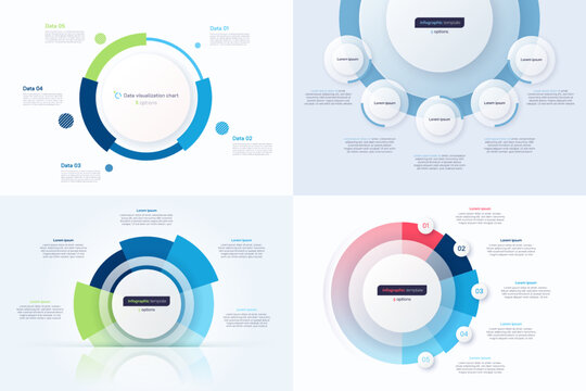 Five option circle infographic design templates. Vector illustration