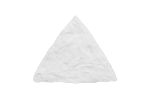 Plasticine handmade color white triangle geometric shapes. Suitable for children and is symbols are universal geometric shapes used around the world.