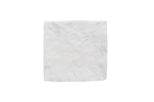 Plasticine handmade color white square geometric shapes. Suitable for children and is symbols are universal geometric shapes used around the world.