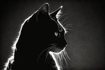 portrait of a cat,portrait,silhouette of a cat