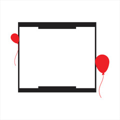Black and Red Frame Vector Illustration