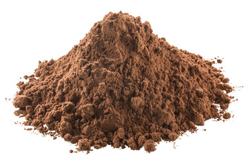 Pile of ground cocoa or cacao powder, isolated png