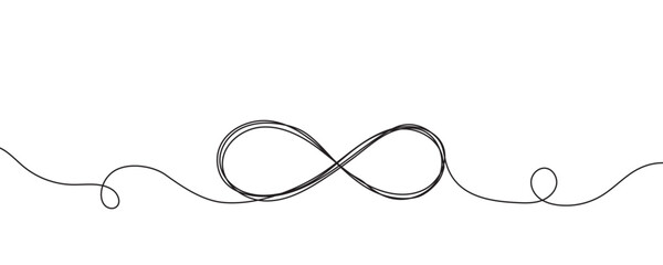 Continuous one line drawing of infinity sign. Vector illustration