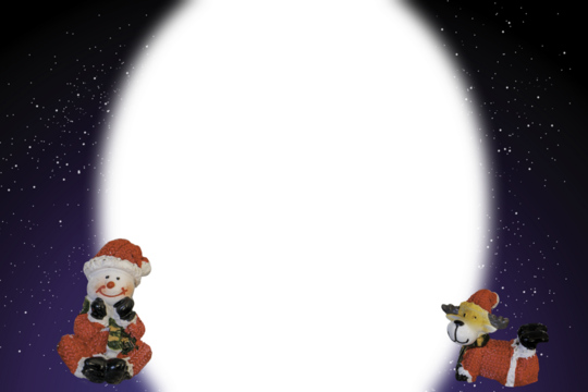 Carte de Noël avec bonhomme de neige et renne