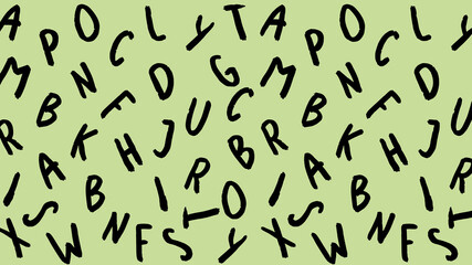 template with the image of keyboard symbols. set of letters. Surface template. pastel pea background. Banner for insertion into site. Horizontal image.