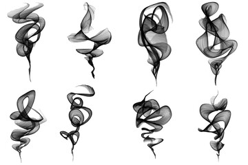 A set of brushes, imitating smoke on a transparent background © Intel
