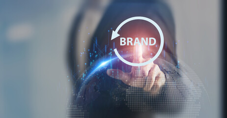 Rebranding strategy concept. Marketing and brand management. Rethinks marketing strategy with a new...