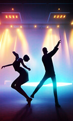 Obraz na płótnie Canvas silhouette of a dancing couple