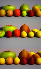 Fototapeta na wymiar fruits and vegetables on table