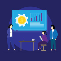 Project Operation and Workflow Concept, Business Teamwork and Developing Successful Future