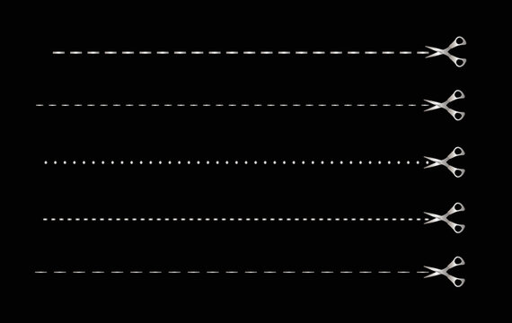 Cut line with scissors, Scissors cutting Line
