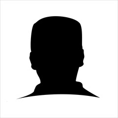Men head silhouette icon isolated on white background you can use in logos or signs etc
