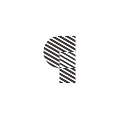 letter q stripes square silhouete logo vector