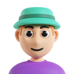 Kid With Hat Avatar 3D Icon	