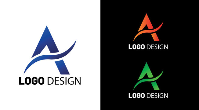 A letter gradient logo design