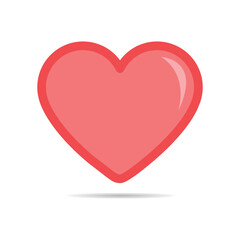 Heart vector illustration, love symbol flat design.