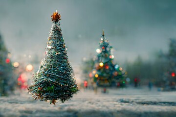 Christmas mood, tree, light bulb, Christmas market, genart
