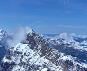 Fototapeta na wymiar snow covered mount titlis in Switzerland