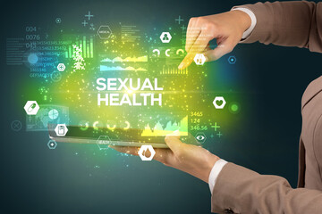 Obraz premium Close-up of a touchscreen with medical inscription