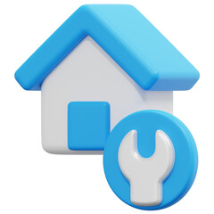 house repair 3d render icon illustration