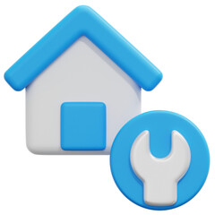house repair 3d render icon illustration