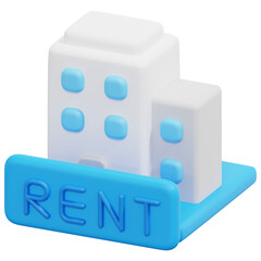 rent 3d render icon illustration